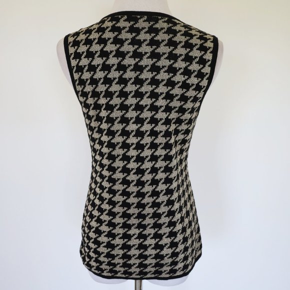 Preston & York Black and Cream Houndstooth Blouse - Picture 8 of 9